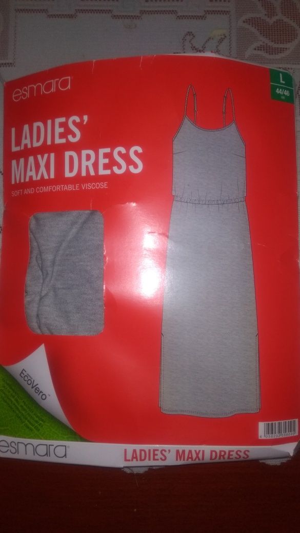 Damska sukienka dresowa szara długa maxi roz 44/46 l xl esmara