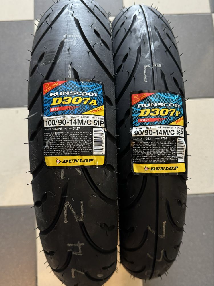 DUNLOP 3.00-10 , 90/90-10, 100/90-10, 90/90-14 , 100/90-14 D307