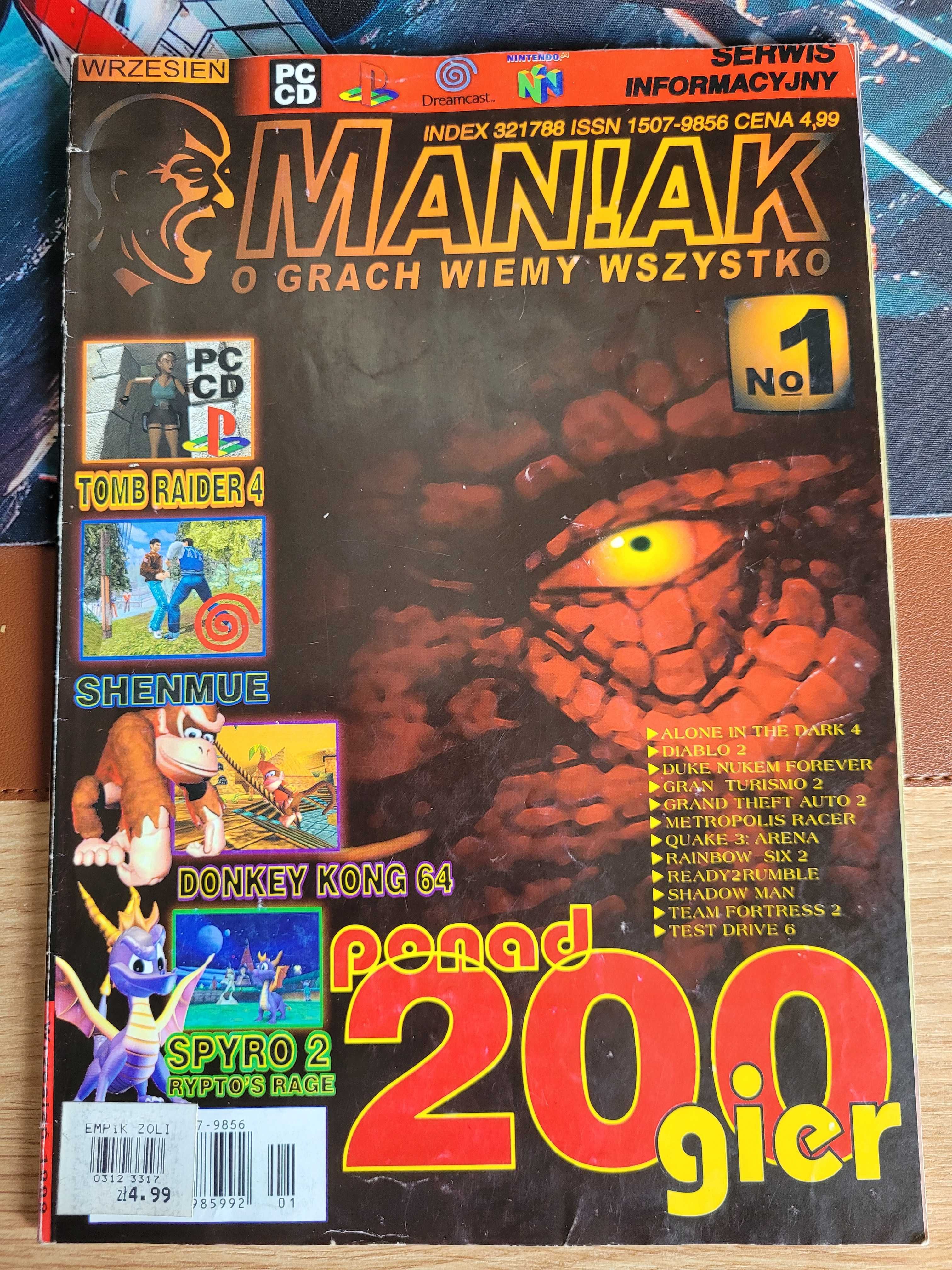 Maniak nr. 1 Wrzesień 1999
