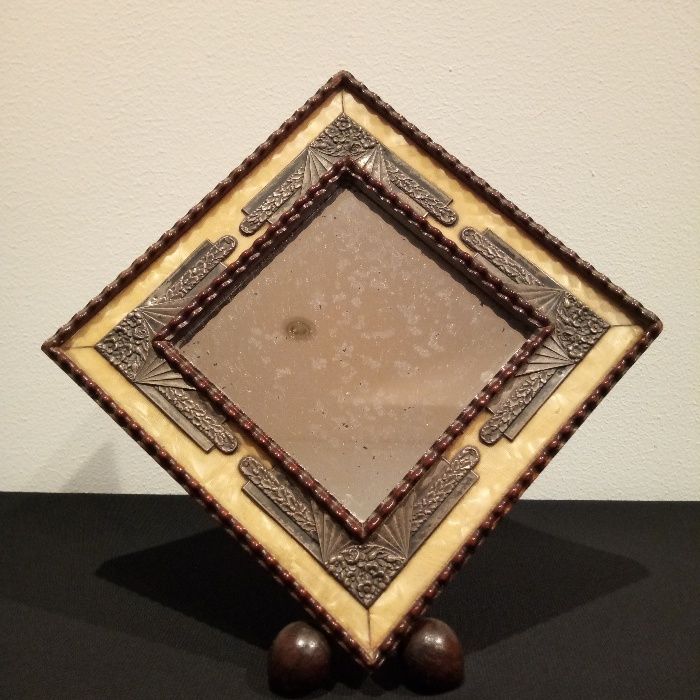 Espelho de toucador /Prata /Pau Santo