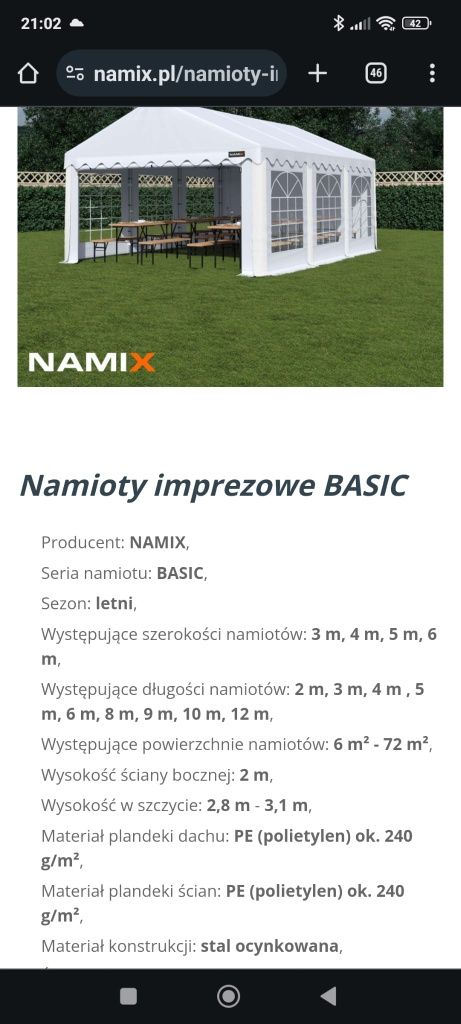 Namiot Basic 6x12