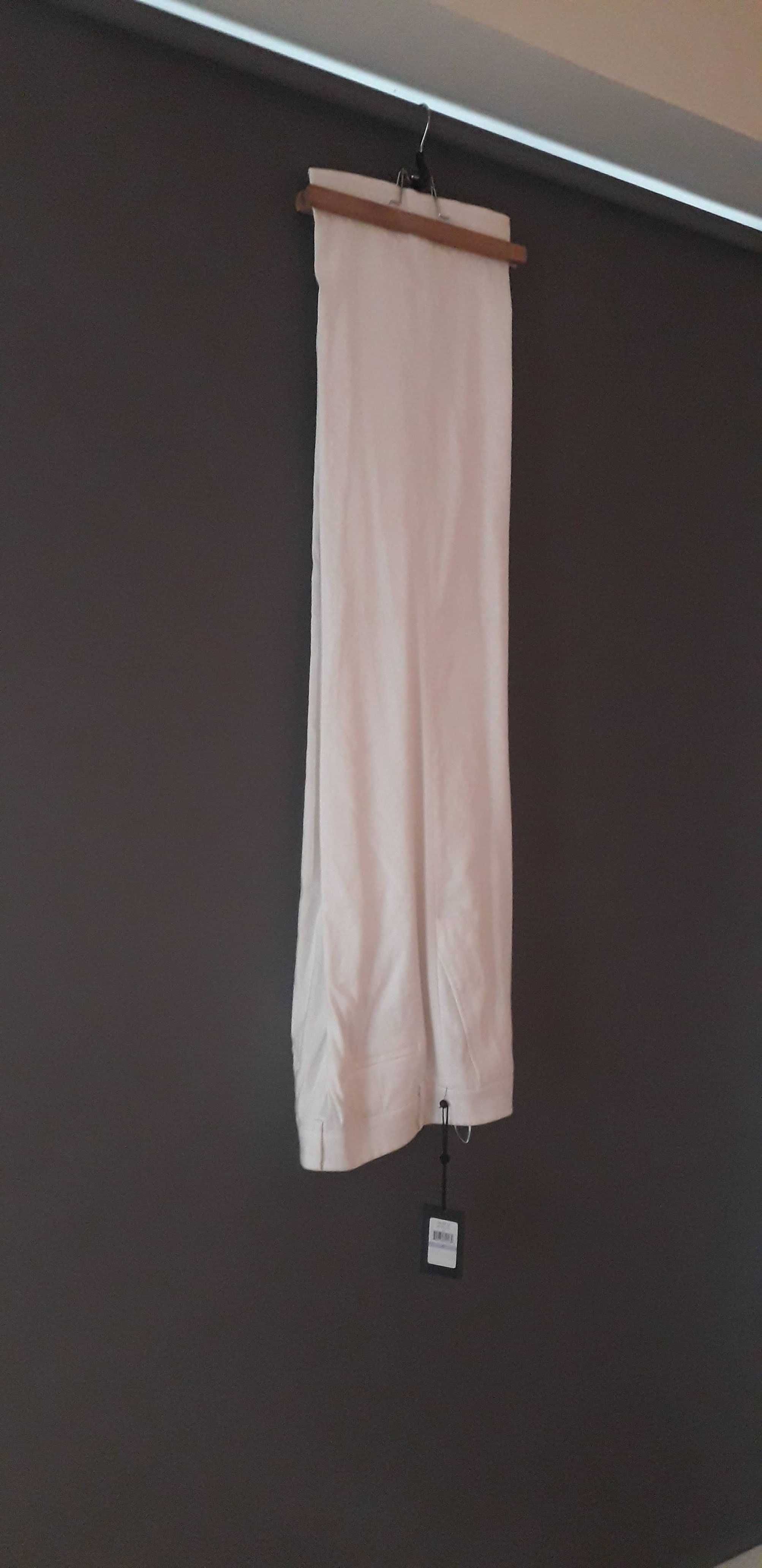Calças brancas de linho "wide legs" DKNY