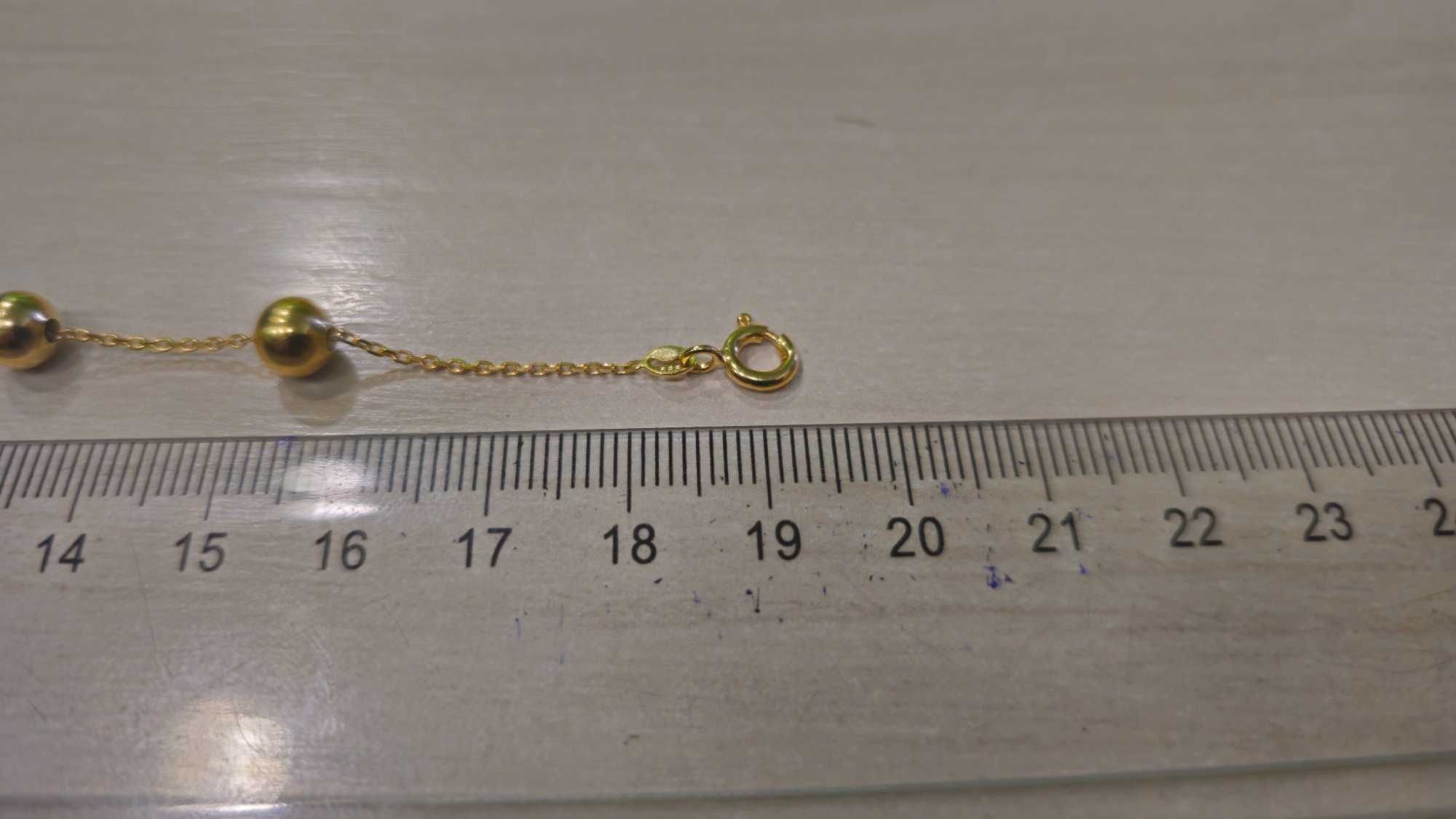 Nowa złota bransoletka z kuleczkami PR 585 19,5 cm