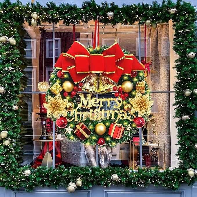 Coroa de Natal com Luzes LED 30 cm