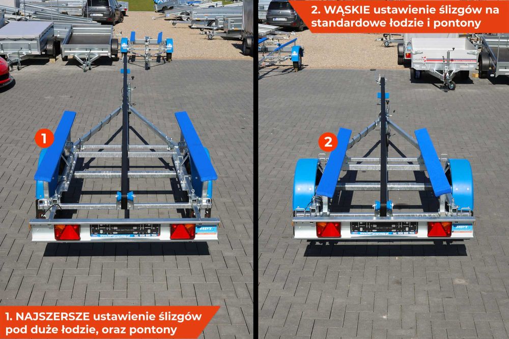 DUŻA przyczepka NEPTUN NAVY pod ponton łódkę łódź od 3,1 do 5,2 m NOWA