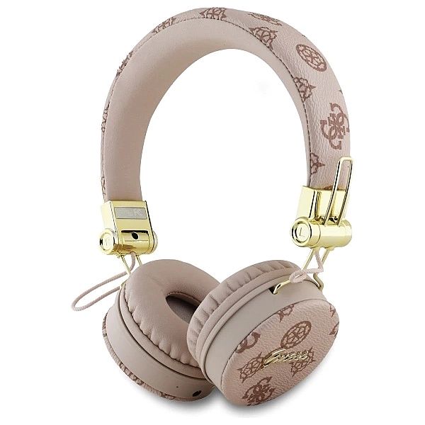 Słuchawki nauszne Bluetooth Guess Peony Script Round Shape ENC - brązo