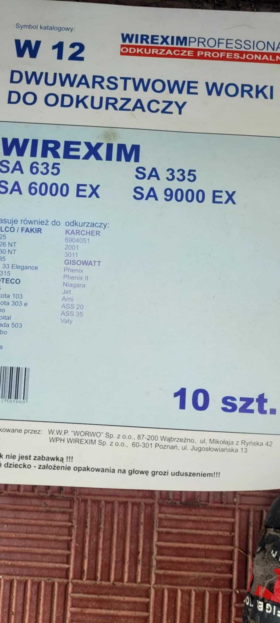 Worki do odkurzacza WIREXIM SA 635