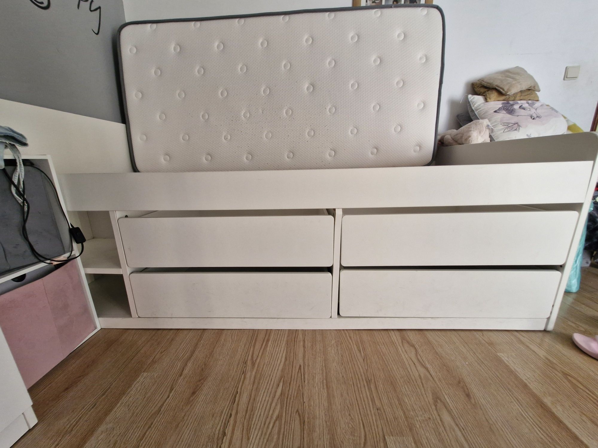 Cama solteiro c/ colchão e estrado