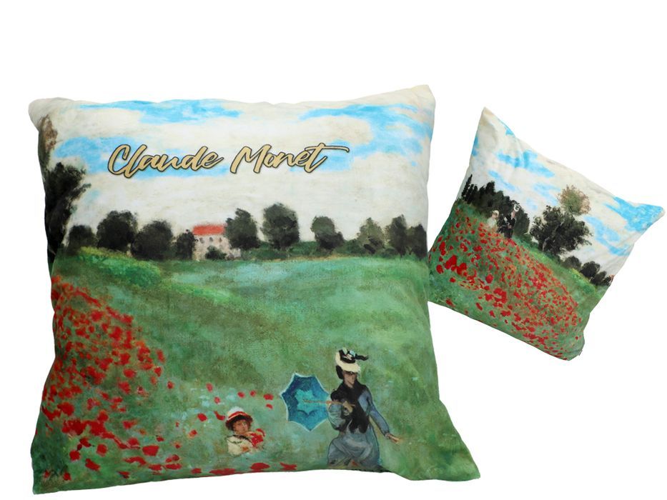 Poduszka z wypełnieniem/suwak - C. Monet, Pole maków (CARMANI)