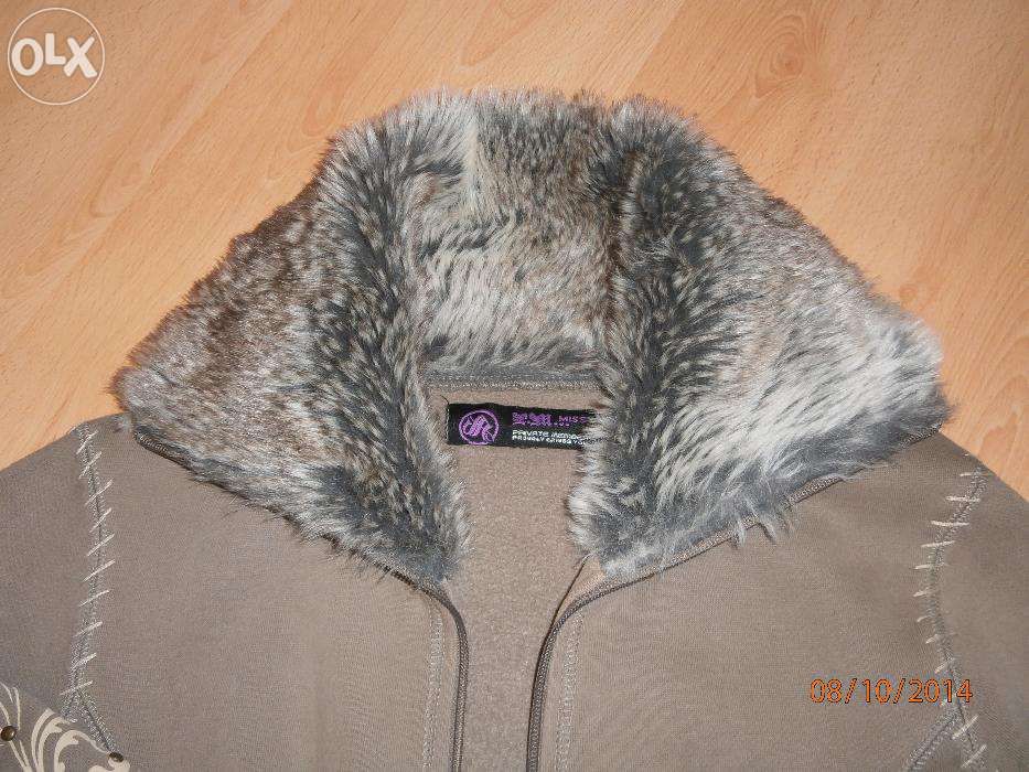 Bluza RAVEL/PRIVATE z ciepłym futrzanym kołnierzem,rozm. 40/L BDB