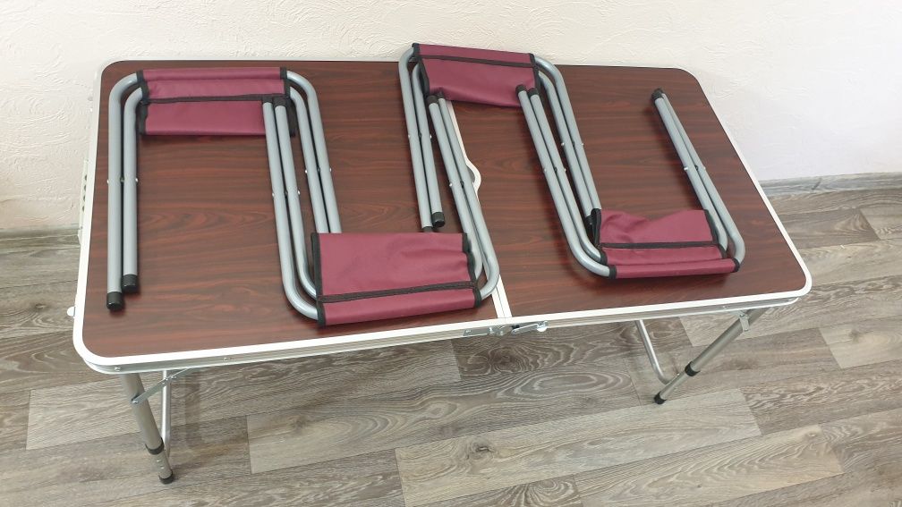 Стол с набором из 4-х стульев раскладной, 120*60 см