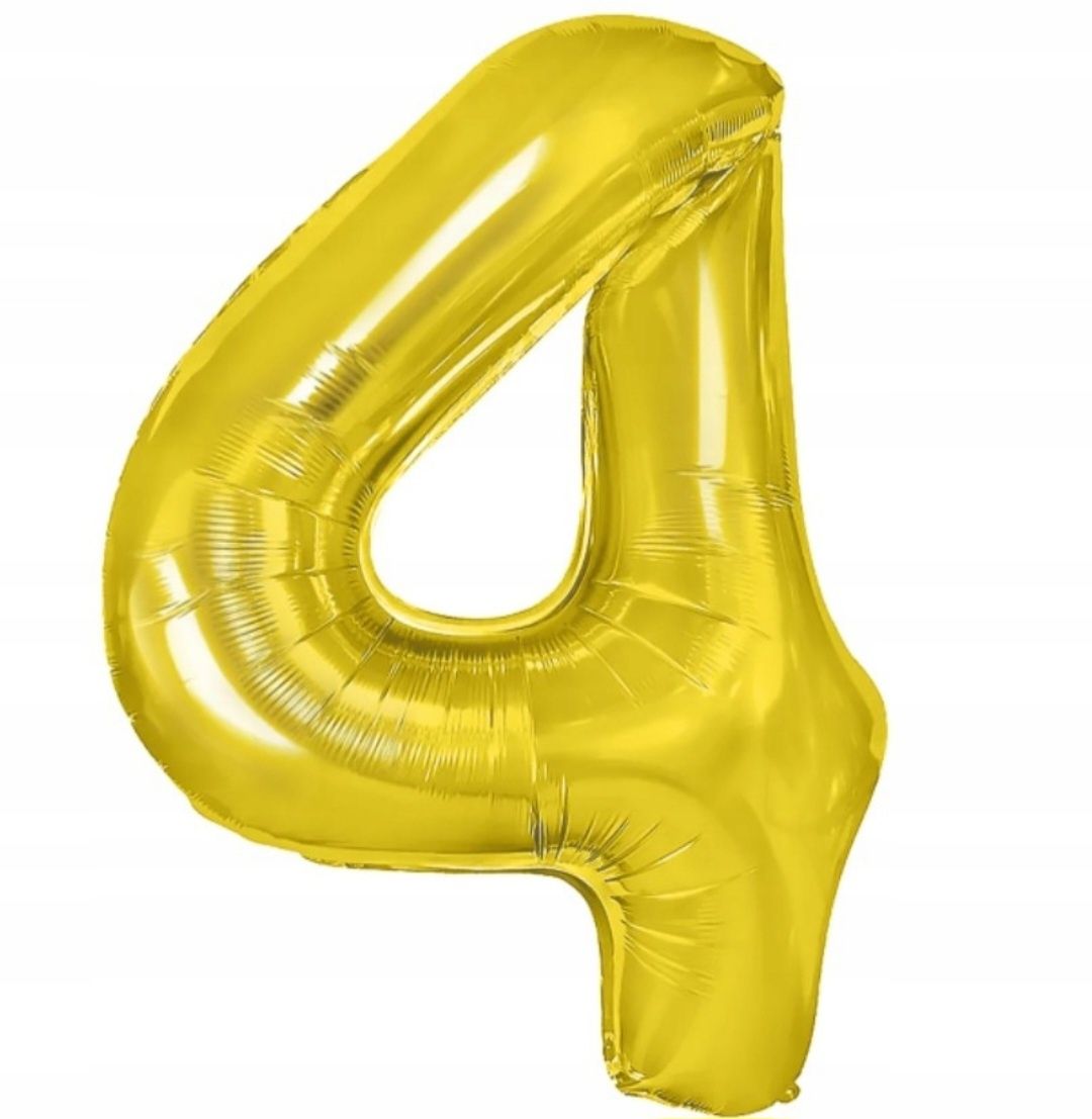Balon 4 złoty urodziny rocznica