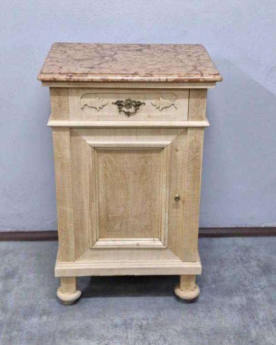 Dębowa Szafka Secesyjna z Kamiennym Blatem AntykiMarki.pl