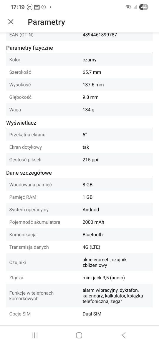 Alcatel 1 2021 niebieski dotykowy telefon plus ładowarka stan bdb