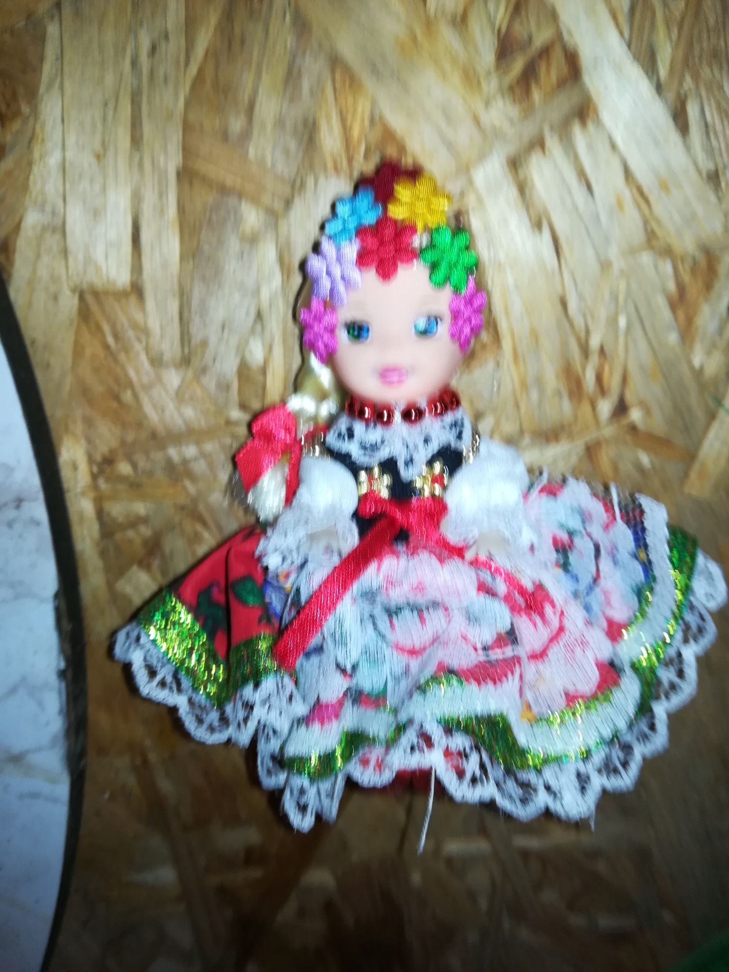 Stara vintage PRL lalka krakowianka w stroju ludowym ok 10 cm