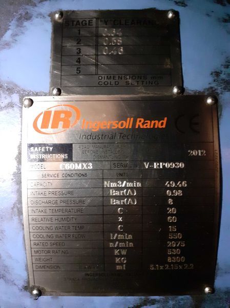 Compressor industrial Ingersoll Rand	C60MX3