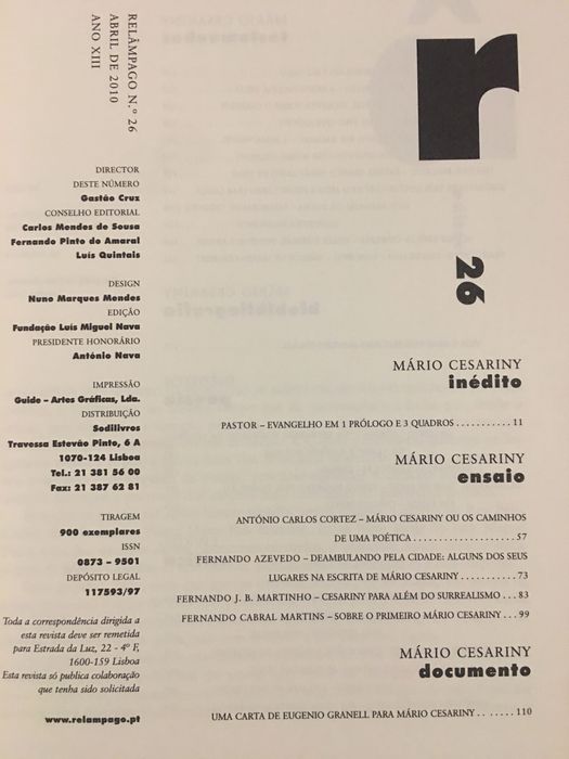 Relâmpago. Mário Cesariny