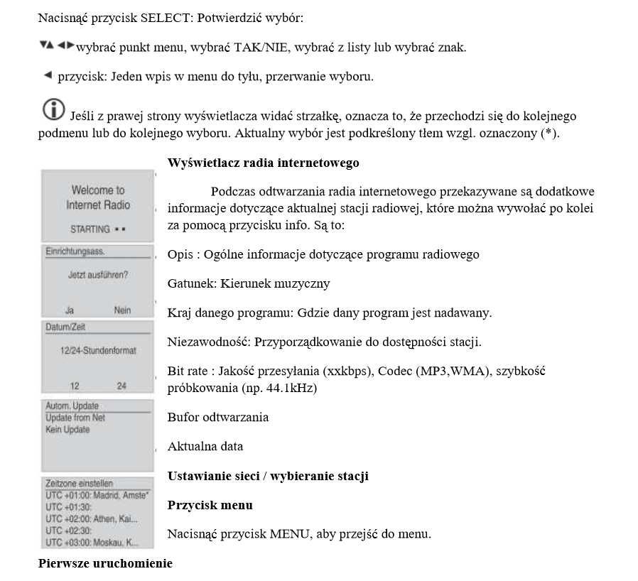 Radio odbiornik internetowy Dnt wifi lub kabel internet Wi Fi AUX