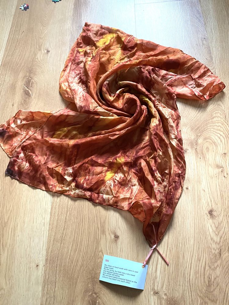 Nowa jedwabna chusta apaszka silk seide handmade
