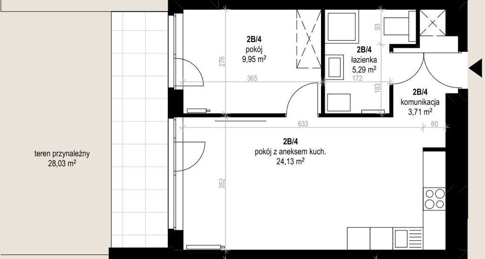 DO WYNAJĘCIA – Apartament 45m² z tarasem – ul. Godlewskiego