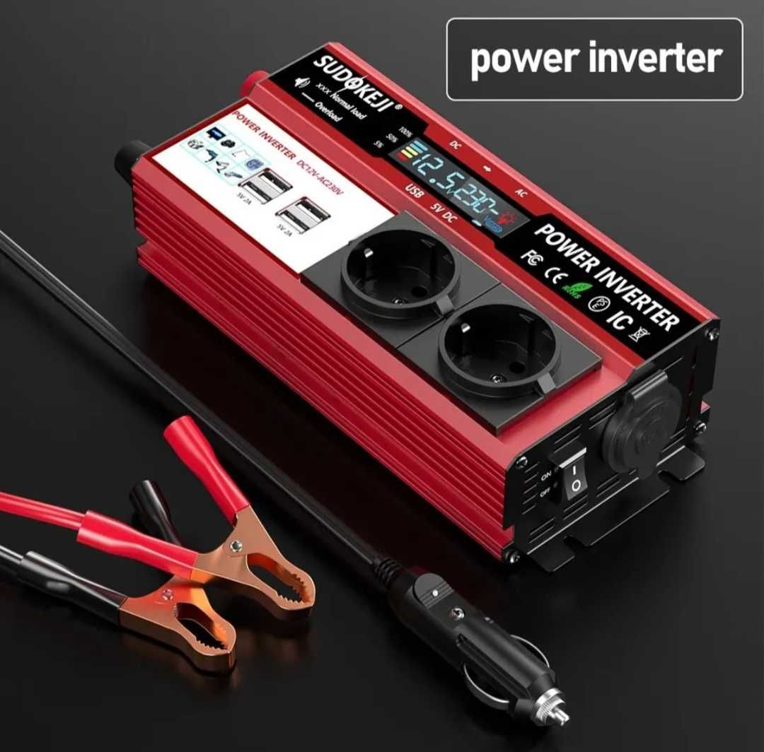 Інвертор, перетворювач напруги Sudokeji Power Inverter 4000W/800 Вт.