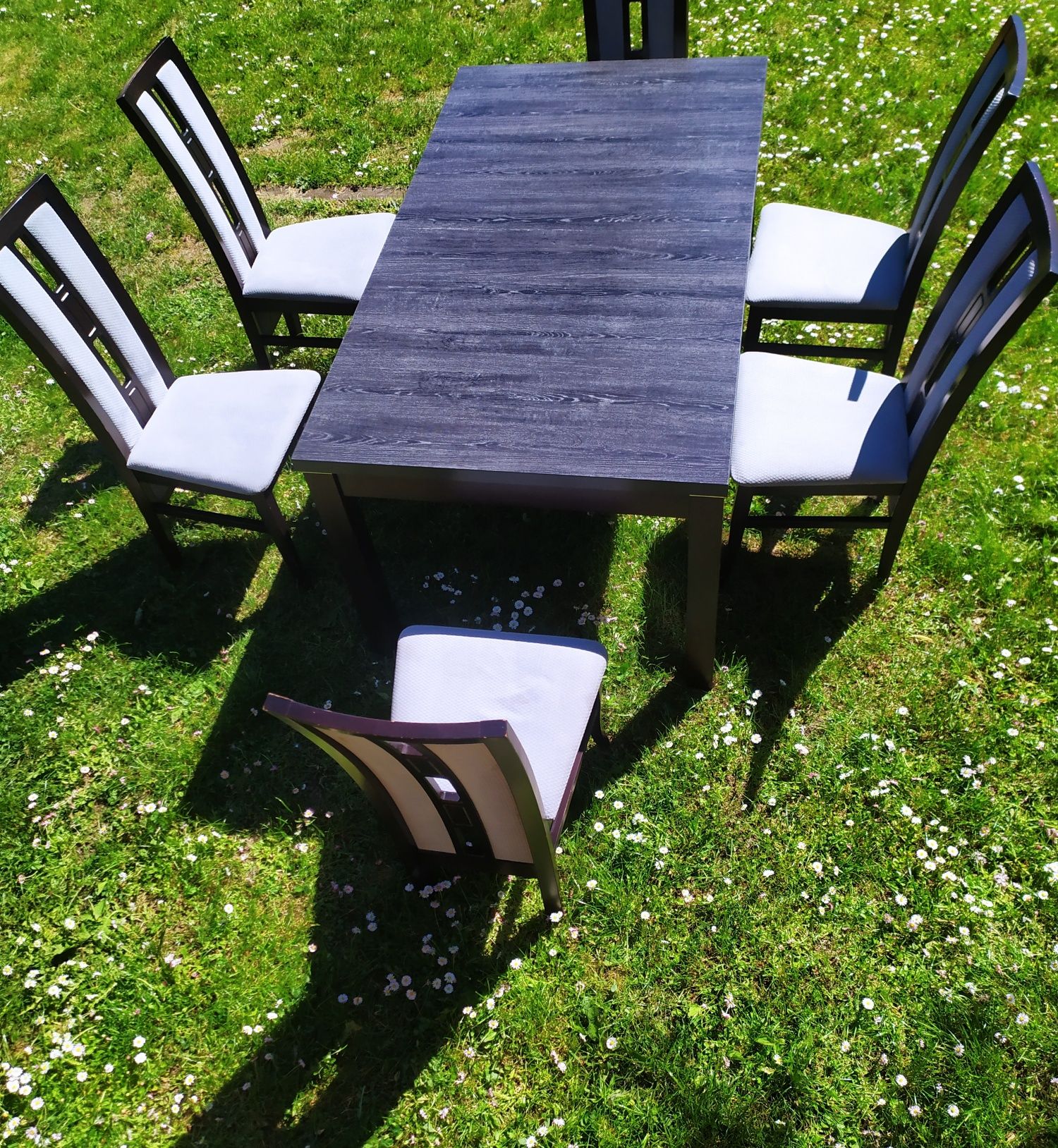 Stół z 6 krzesłami rozkładany drewniane