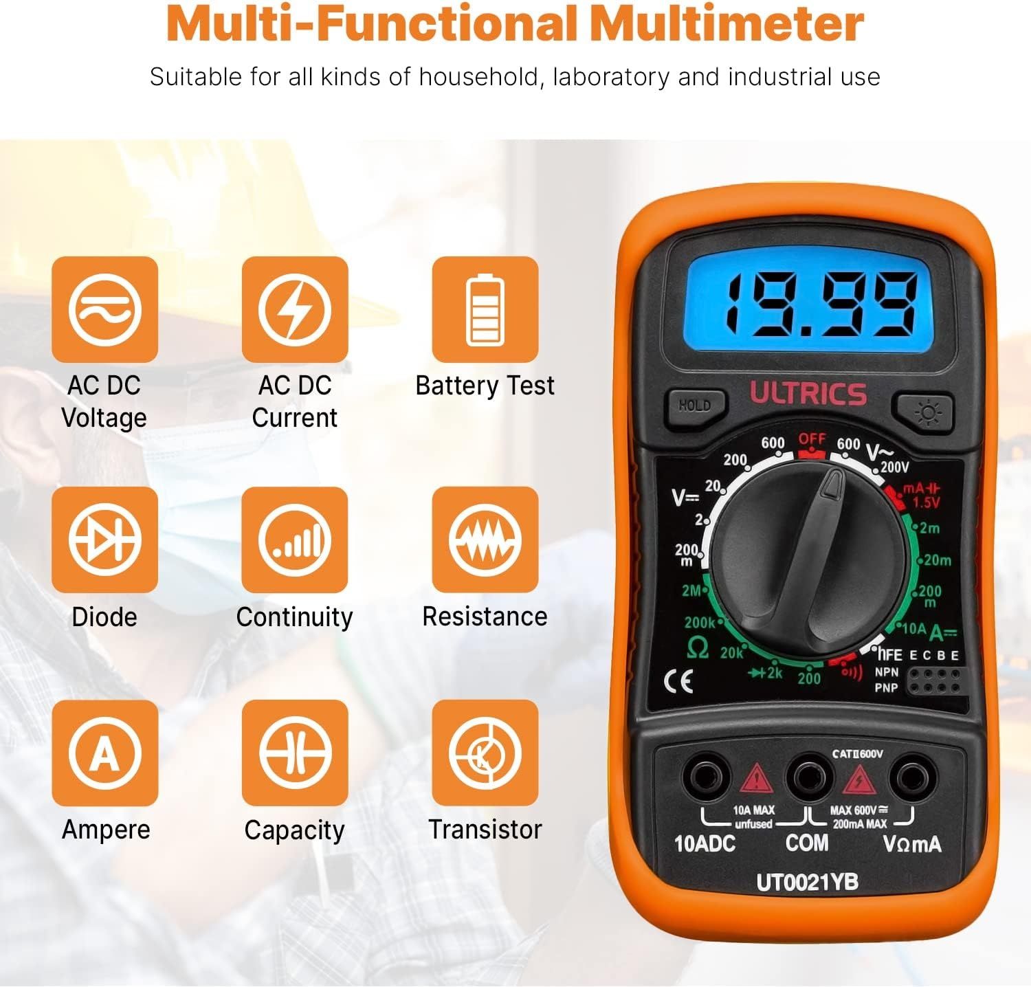 ULTRICS Multimetr Cyfrowy, Automatyczn Multitester z Wyświetlaczem