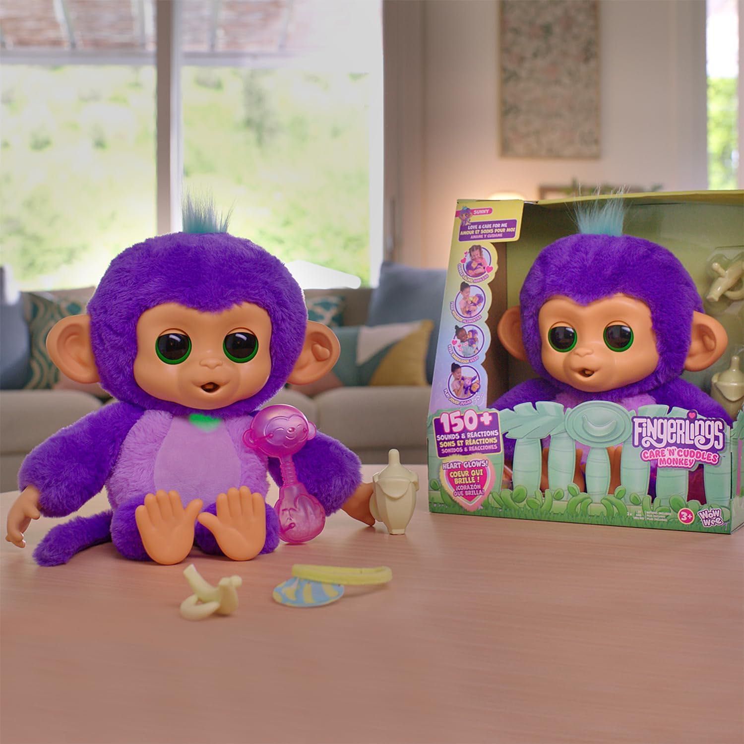 Интерактивная обезьянка Санни Fingerlings Care ‘n’ Cuddles Monkey