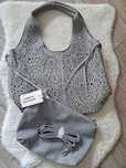 Coo & co torebka ażurowy worek 2 w 1  Grey