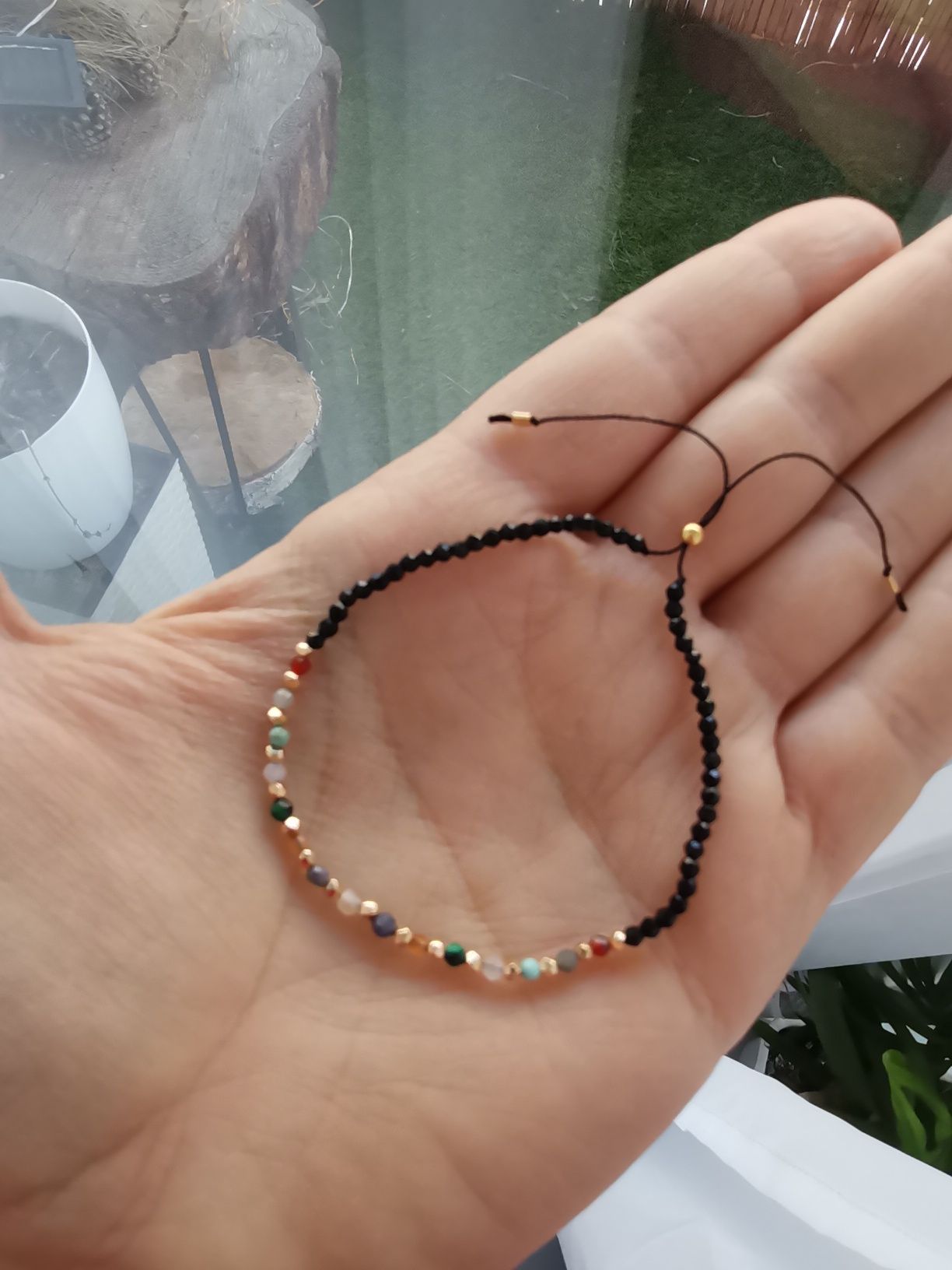 Bransoletka znak zodiaku Byk srebro 925 nić jedwabna szafir cytryn Kar