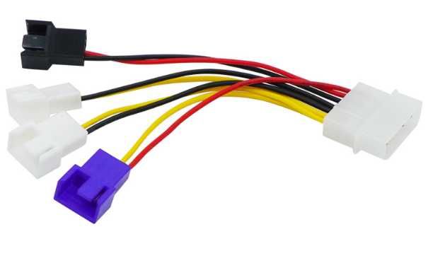 Переходник для кулера MOLEX -> 4шт 5в + 7в + 2х 12в 3 pin hub CASE FAN