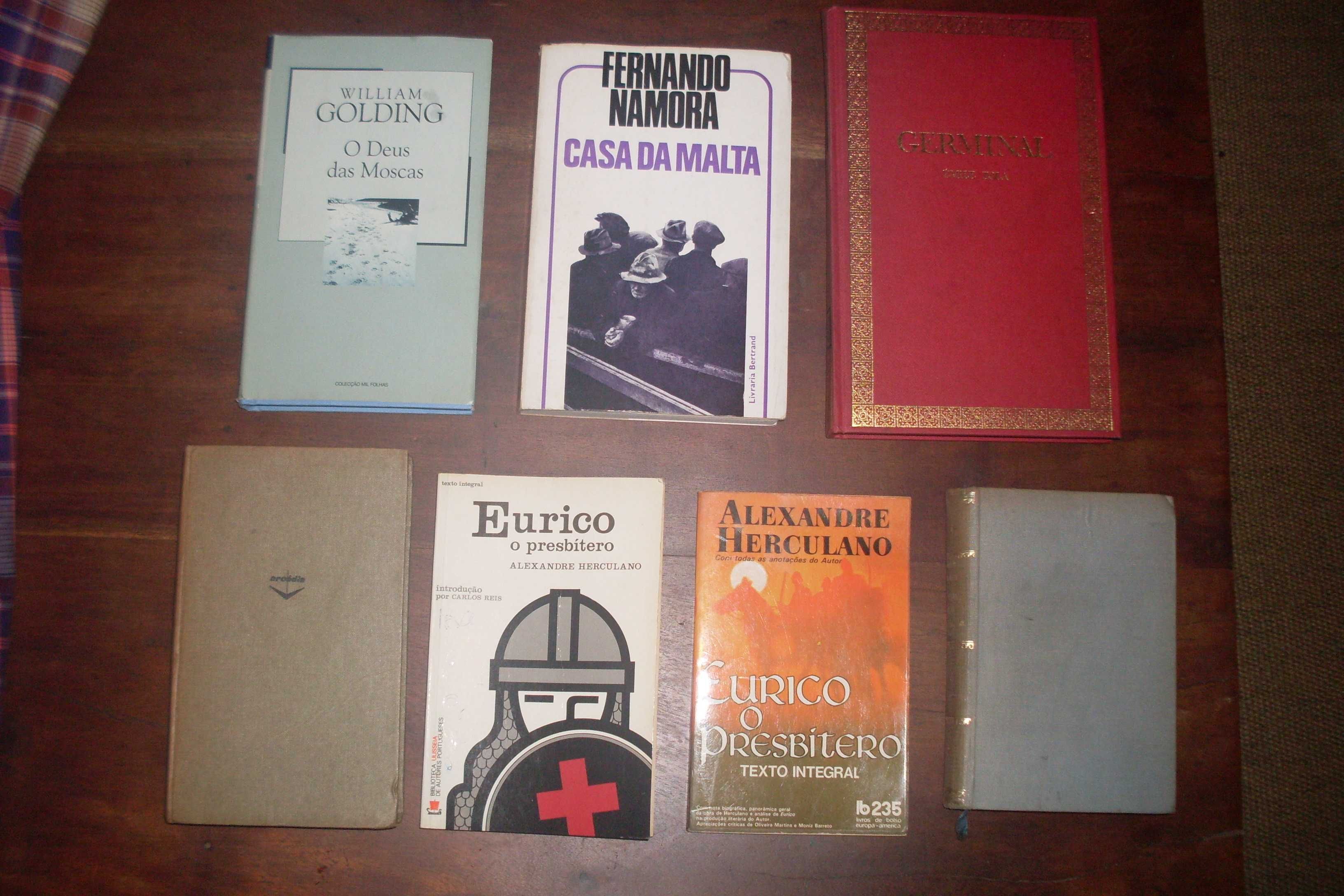 Livros diversos Herculano, Namora, Golding, Zola, Rebelo da Silva