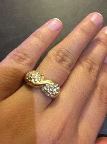 Anel banho ouro com cristais