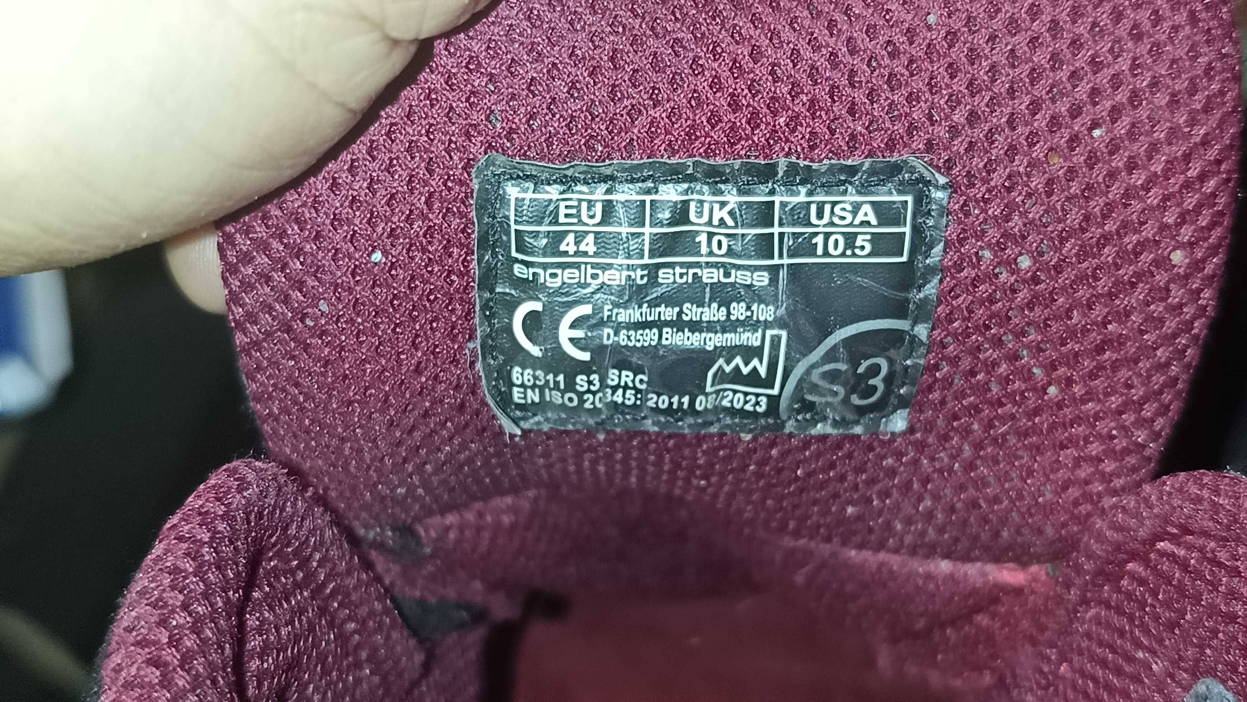 Buty robocze ENGELBERT STRAUSS DAVID S3 SRC r.44 skóra st.bardzo dobry