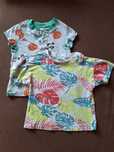 Dwa kolorowe t-shirty z krótkim rękawem