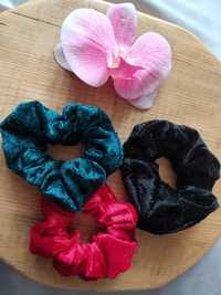 Gumki scrunchies ozdoby do włosów handmade prezent