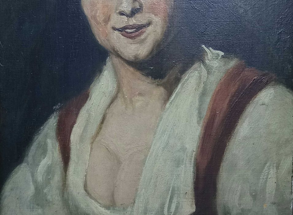 Cyganka, niesygnowana kopia barokowego portretu, XIX w.