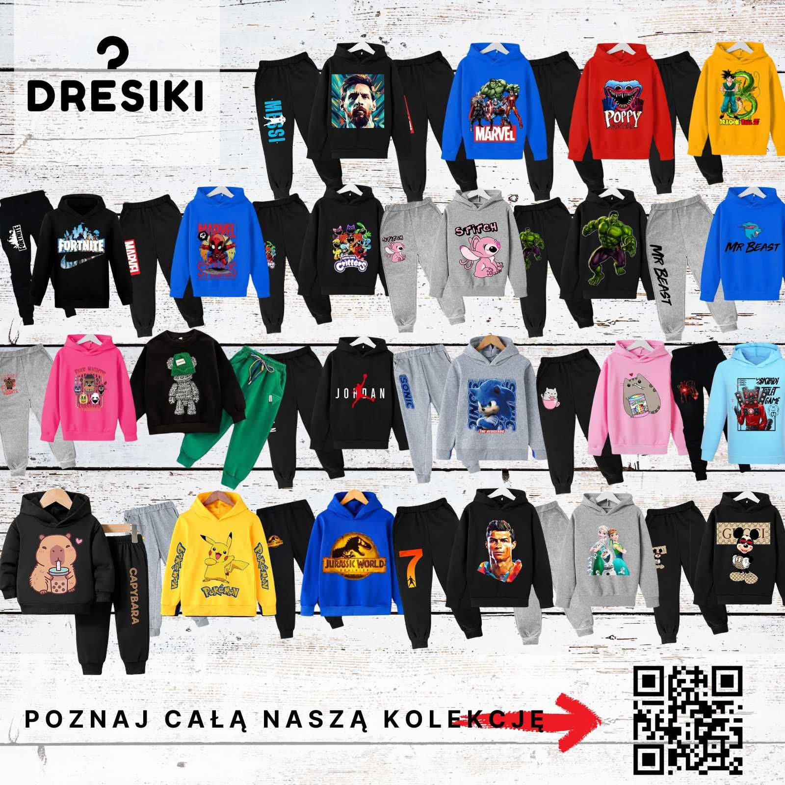 Dres Dzieciecy Fortnite Jordan Bluza Kangurka Spodnie 160