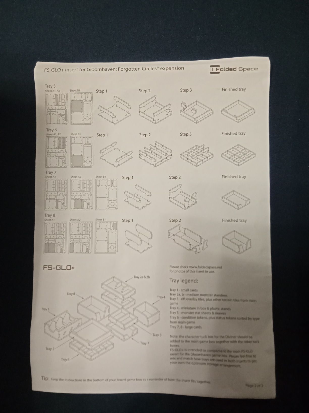 Insert Folded Space do dodatku: Gloomhaven Zapomniane kręgi