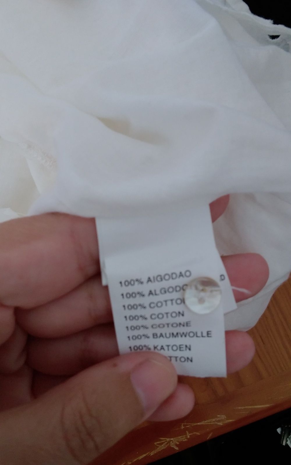 Top branco bordado inglês 38 algodão