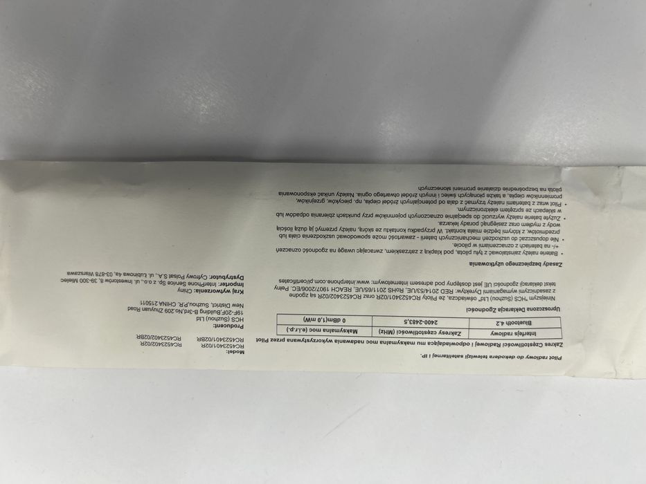 Pilot radiowy do dekodera