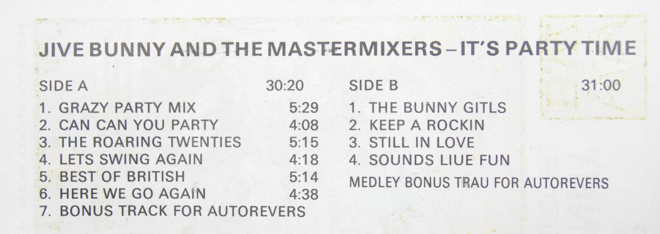 Stara kaseta magnetofonowa Jive Bunny and The Mastermixers it's party