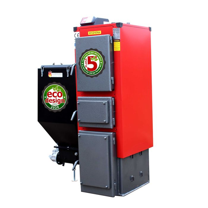 KOTŁY 25 kW Kocioł z PODAJNIKIEM Piec na EKOGROSZEK Klasa 5 Ecodesign