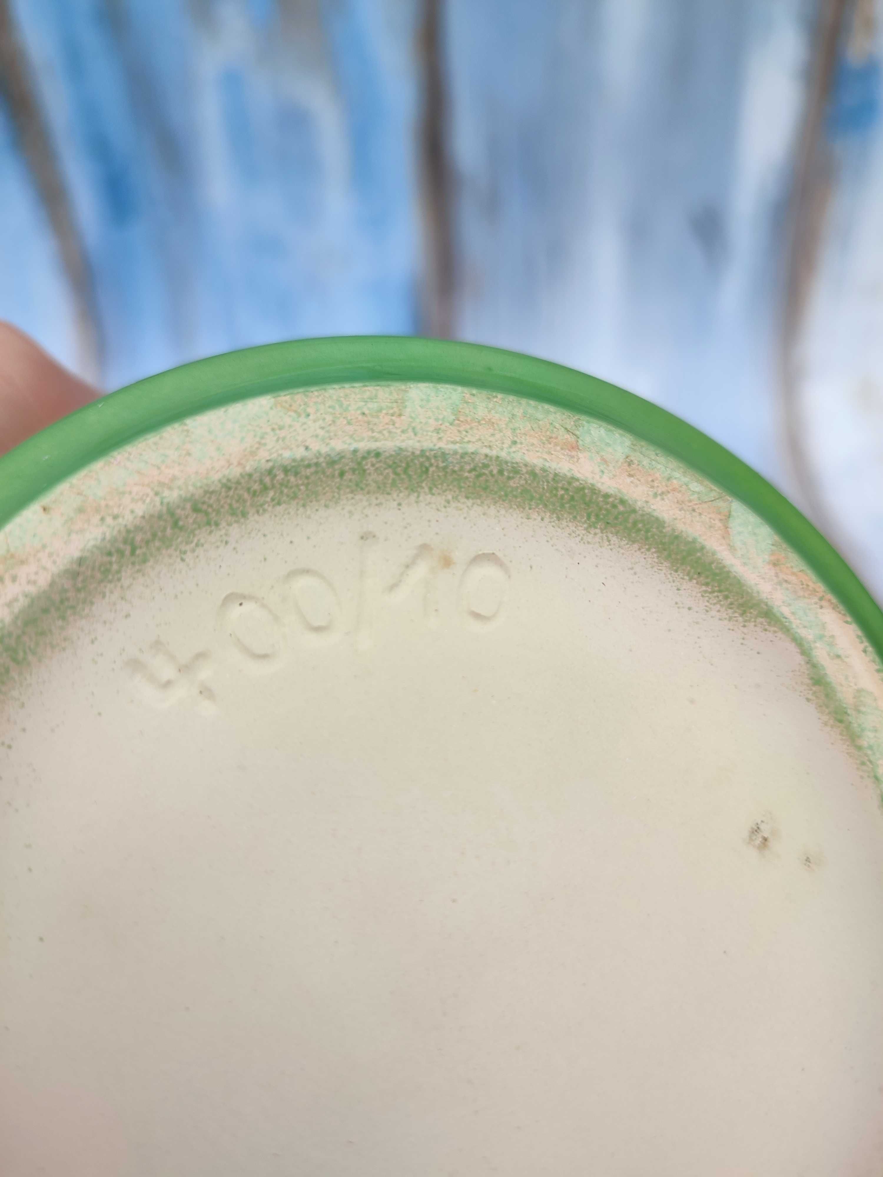 Ceramiczna osłonka - zieleń - Numerowana - vintage