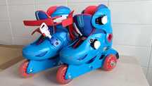 Patins em Linha Play 3 Azul - Ajustáveis 26-28 (Pouco Uso)