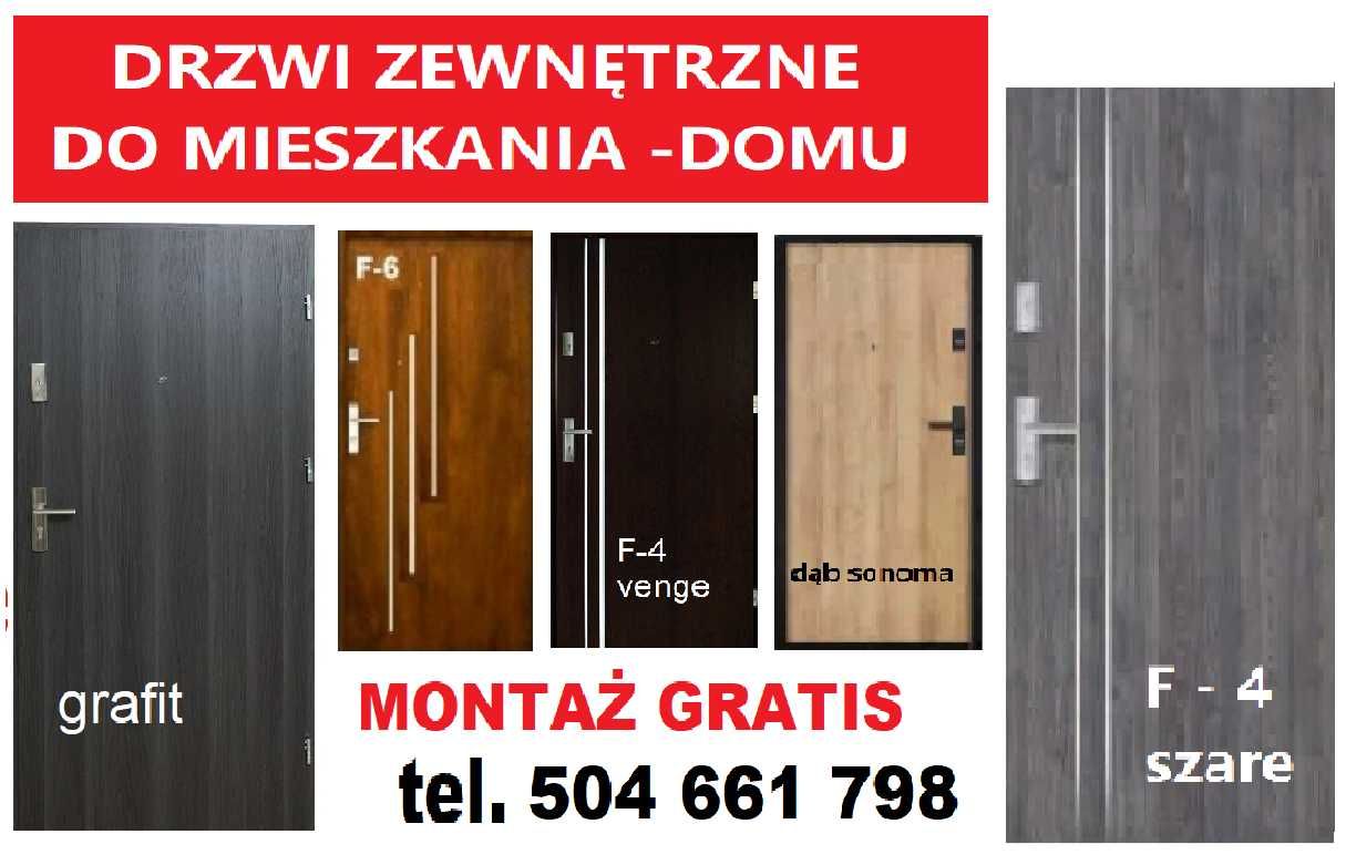 Drzwi wejściowe ZEWNĘTRZNE-wewnątrzklatkowe z montażem do mieszkania .