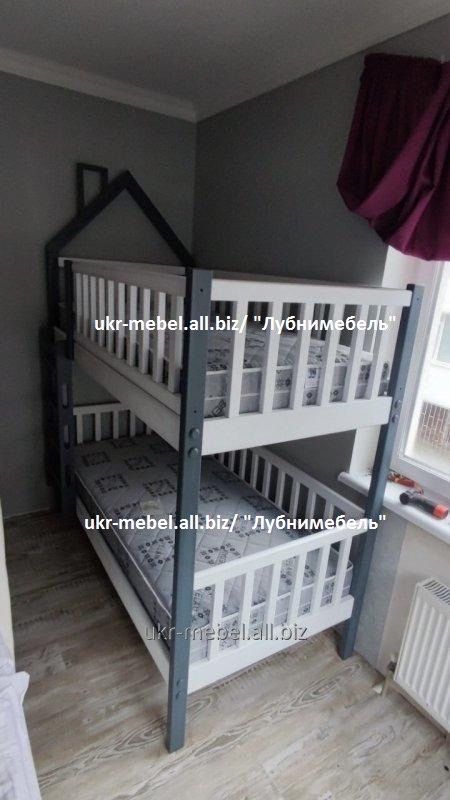 Кровать двухъярусная деревянная Синди2,двоярусне (двоповерхове) ліжко