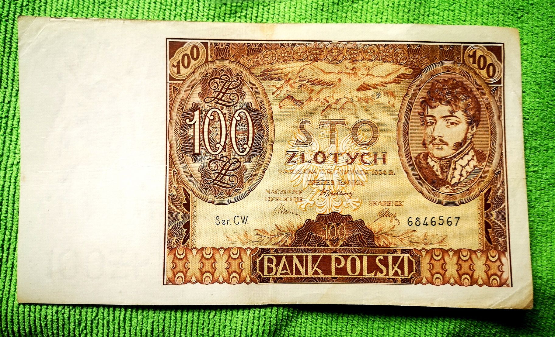 Banknot 100zl 1934r serii CW
