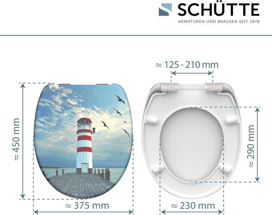 Deska Sedesowa Wolnoopadająca WC Toaletowa SCHÜTTE Duroplast Uniwersal