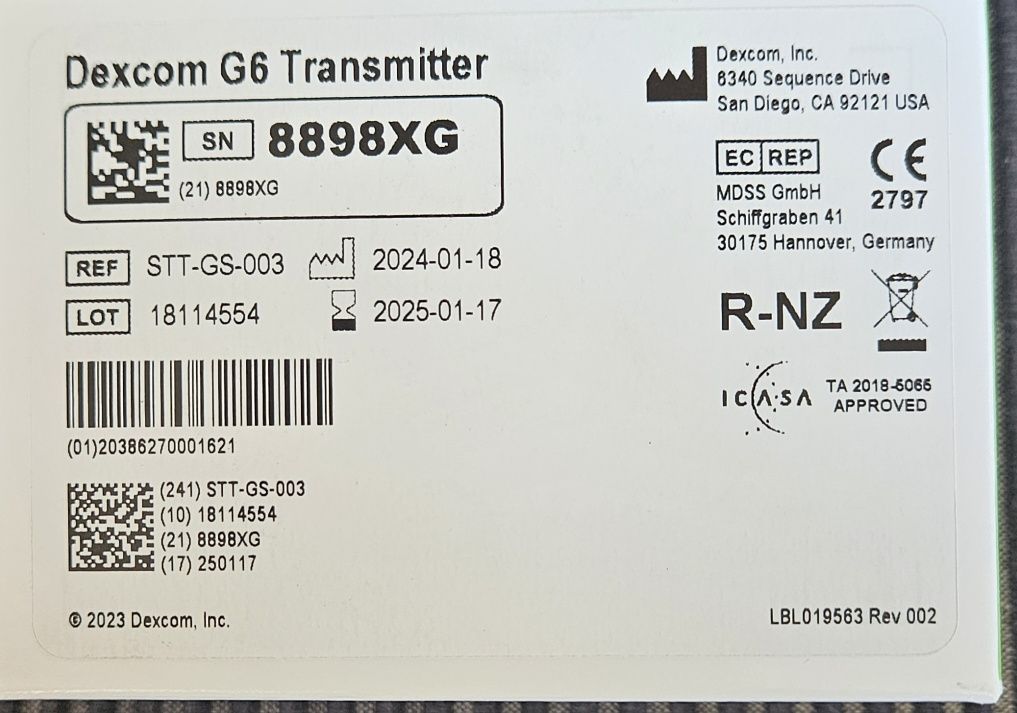 Transmiter Dexcom G6